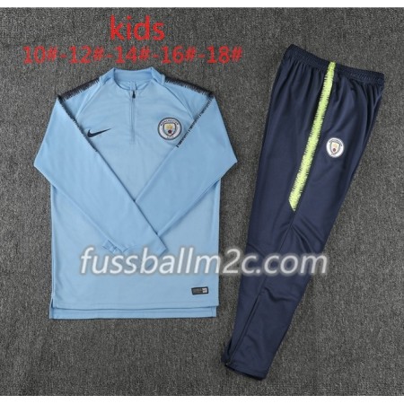 Manchester City Kinder Sweatshirts Anzüge Blau 2018-2019